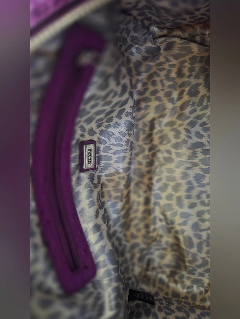 Y2k Vintage GUESS Purple Logo Monogram Satchel